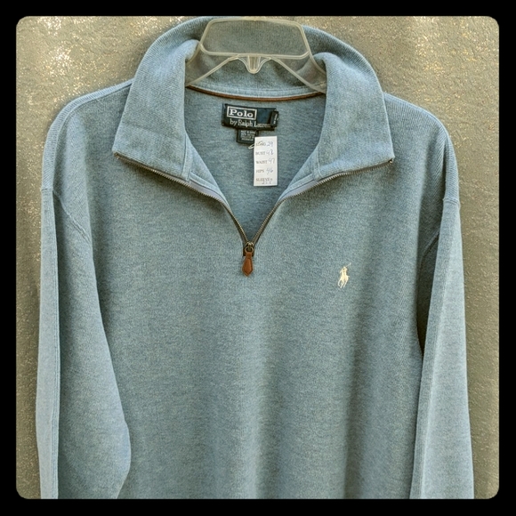 Polo Ralph Lauren zip neck cotton pullover L